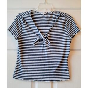 LOVE Fire Nautical Short Sleeve Crop Top Large